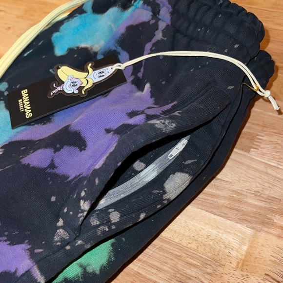 NEW Bananas Monkey ‘Going Bananas’ Tie Dye Heavyweight Sweatpants Joggers NWT - Picture 6 of 11